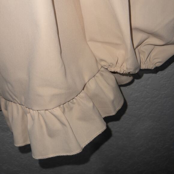 NWT‎ PrettyLittleThing Beige Stone Ruched Frill Tea Dress Size 10 - Picture 6 of 9